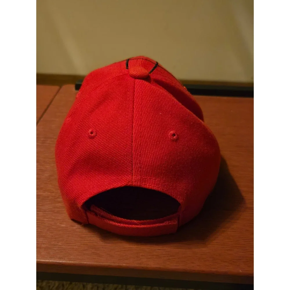 Marvel Spiderman Red Baseball Cap Hat Embroidered Web Glitter Eyes Adjustable‎